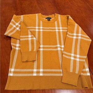 Women's Mustard Plaid Sweater